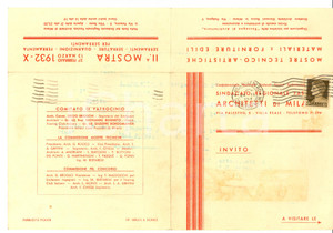 Documento originale, autentico 1932 MILANO Sindacato Architetti Fascisti  II Mostra serramenti Invito 1