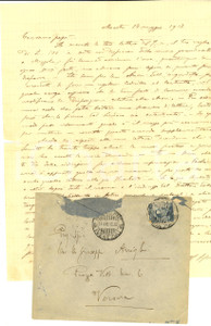 Manoscritto, lettera originale 1913 MESTRE Ing. Giovanni Battista ARRIGHI su affari di famiglia Lettera 1