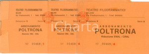 Oggetto da collezione cartaceo 1975 MILANO Concerti Teatro FILODRAMMATICI Abbonamento poltrona riduzione ENAL 1