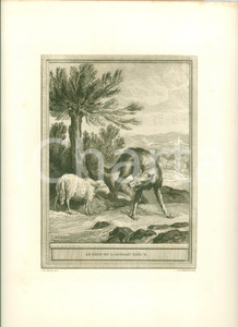 Stampa, bozzetto originale 1760 Jean DE LA FONTAINE Le loup et l agneau Stampa JeanBaptiste OUDRY 1