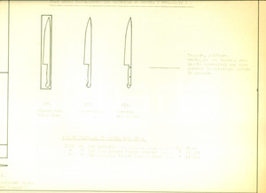 Documento originale, autentico 1954 CASLINO D ERBA Coltellerie Riunite CASLINO MANIAGO Coltello cucina TAVOLA 1