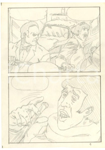 Stampa, bozzetto originale 1970 Fumetto erotico LANDO bastone Tavola originale a matita su lucido LUBE 1 Stampa, bozzetto originale 1970 Fumetto erotico LANDO bastone Tavola originale a matita su lucido LUBE 1
