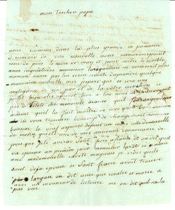 Documento originale, autentico 1783 AGEN F Pettegolezzi Marthe DURAND DE LAGRAVADE adolescente Lettera 1
