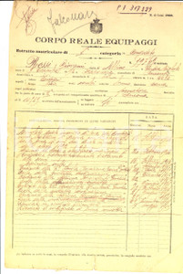 Documento originale, autentico 1927 FALCONARA AN Corpo Reale Equipaggi  Giovanni ROSSI Idrovolanti VENEZIA 1