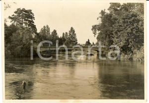 Fotografia d epoca originale 1930 ca ARIIS UD Imponente massa acqua di risorgenza del Fiume STELLA animata 1
