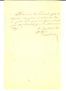 Documento originale, autentico 1800 ca PARIS Hippolyte AbrahamDubois chiede posto in terrazza  AUTOGRAFO 1