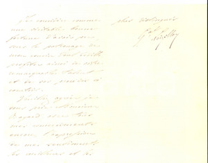 Autografo originale 1884 PARIS Général Julien Loizillon satisfait pour son portrait AUTOGRAPHE 1