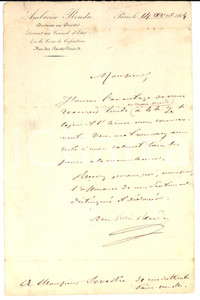 Autografo originale 1864 PARIS Lettre Ambroise RENDU avocat Conseil d Etat Autographe 1