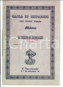 Oggetto da collezione cartaceo 1942 MILANO Cassa di Risparmio PROVINCIE LOMBARDE Libretto Ermanno MONTANARI 1
