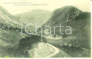 Cartolina originale da collezione 1921 CLAVIERE TO Panorama del nuovo Grand Hotel Cartolina FP VG 1