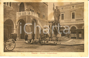 Cartolina originale da collezione 1926 TREVISO Veduta Piazza INDIPENDENZA Cartolina DANNEGGIATA FP VG 1