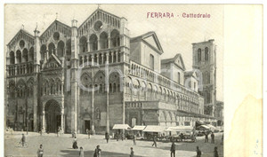Cartolina originale da collezione 1910 FERRARA Cattedrale Cartolina FP VG 1