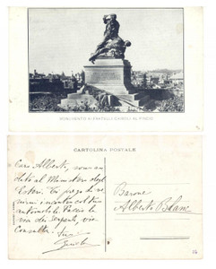 Cartolina originale da collezione 1930 ROMA Monumento ai F.lli CAIROLI Cartolina barone Gian Alberto BLANC 1