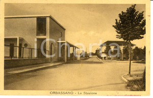 Cartolina originale da collezione 1951 ORBASSANO TO Veduta della STAZIONE Cartolina FP VG 1