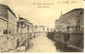 Cartolina originale da collezione 1906 LIVORNO Veduta degli SCALI OLANDESI  Cartolina FP NV 1