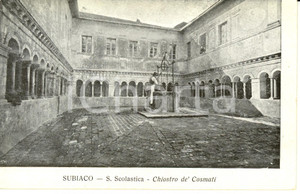 Cartolina originale da collezione 1910 ca SUBIACO RM Monastero S.SCOLASTICA chiostro de COSMATI Cartolina FP NV 1