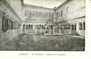 Cartolina originale da collezione 1910 ca SUBIACO RM Monastero S.SCOLASTICA chiostro de COSMATI Cartolina FP NV 1