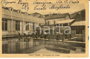 Cartolina originale da collezione 1930 ca ACQUI TERME AL Estrazione del fango Cartolina FP NV 1