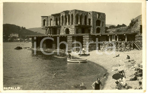 Cartolina originale da collezione 1940 ca RAPALLO GE Veduta della spiaggia Cartolina ANIMATA FP NV 1