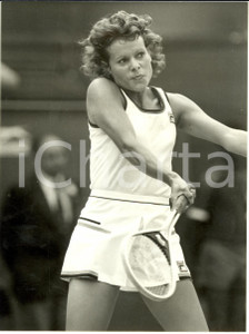 Fotografia d epoca originale 1980 WIMBLEDON UK Tennis Evonne CAWLEY in action vs Hana MANDLIKOVA Photograph 1