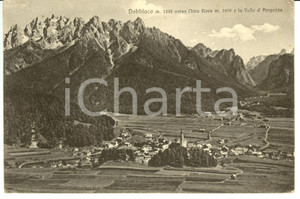 Cartolina originale da collezione 1943 DOBBIACO BZ Scorcio panoramico verso CIMA NOVE e Valle d AMPEZZO FP VG 1