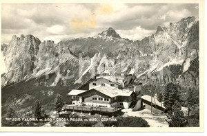 Cartolina originale da collezione 1948 CORTINA BL Veduta del rifugio FALORIA e CRODA ROSSA Cartolina FP VG 1