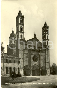 Cartolina originale da collezione 1950 VERCELLI Veduta della basilica S.ANDREA del secolo XIII Cartolina FP VG 1