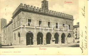 Cartolina originale da collezione 1902 CREMONA Veduta del palazzo del MUNICIPIO  Cartolina FP VG 1