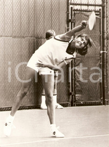 Fotografia d epoca originale 1981 ITALIA Tennis Raffaella REGGI si allena  Sponsor LOTTO Fotografia 1