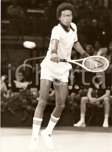 Fotografia d epoca originale 1976 ROMA Tennis COPPA PUMA Arthur ASHE durante incontro Fotografia 1