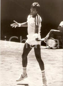 Fotografia d epoca originale 1980 ca STATI UNITI Tennis Butch WALTS durante un incontro Ritratto Fotografia 1