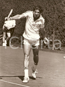 Fotografia d epoca originale 1980 ca STATI UNITI Tennis Eliot TELTSCHER allenamento Sponsor ADIDAS Fotografia 1