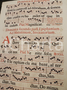 Libro, pubblicazione d epoca 1700 ca ANTIFONARIO ROMANO Pagina canti in rosso nero Seconda dopo l EPIFANIA 1