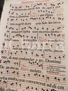 Libro, pubblicazione d epoca 1700 ca ANTIFONARIO ROMANO Pagina canti in rosso e nero Domenica delle PALME 1