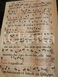 Libro, pubblicazione d epoca 1700 ca ANTIFONARIO ROMANO Pagina canti in rosso e nero per VIII PENTECOSTE 1