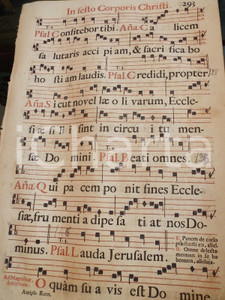 Libro, pubblicazione d epoca 1700 ca ANTIFONARIO ROMANO Pagina canti in rosso e nero CORPUS DOMINI 1 1