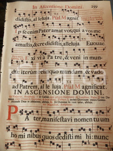 Libro, pubblicazione d epoca 1700 ca ANTIFONARIO ROMANO Pagina canti in rosso e nero ASCENSIONE DEL SIGNORE 1