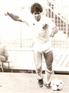 Fotografia d epoca originale 1980 ca BRASILE SANTOS Calcio Joao Paulo DE LIMA FILHO Allenamento Fotografia 1