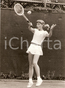 Fotografia d epoca originale 1980 ca SVIZZERA Tennis Lilian DRESCHER KELAIDIS si allena ADIDAS Fotografia 1