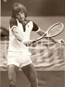 Fotografia d epoca originale 1980 circa SUDAFRICA Tennis Rovescio di Johan KRIEK durante incontro Fotografia 1