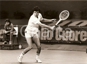 Fotografia d epoca originale 1982 MILANO Cuore Tennis Cup Bill SCANLON durante un match OLIO CUORE Fotografia 1