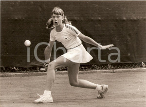 Fotografia d epoca originale 1980 ca SVIZZERA Tennis Allenamento di Lilian DRESCHER KELAIDIS Fotografia 1