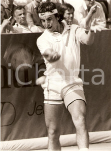 Fotografia d epoca originale 1985 circa SPAGNA Tennis Emilio SANCHEZ durante un incontro Sponsor DUNLOP Foto 1