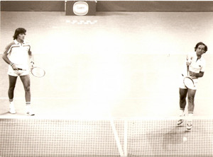 Fotografia d epoca originale 1982 MILANO Cuore Tennis Cup Adriano PANATTA Paolo BERTOLUCCI Fotografia 1