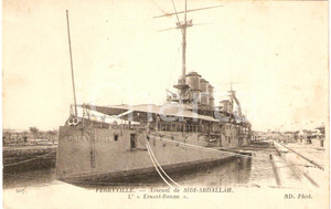 Cartolina originale da collezione 1917 FERRYVILLE Arsenal de SIDIABDALLAH Croiseur ERNEST RENAN Cartolina FP VG 1
