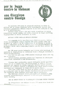Materiale pubblicitario d’epoca 1980 LEGA SOCIALISTA RIVOLUZIONARIA Per Giorgiana MASI vs polizia di COSSIGA 2 1