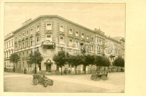 Cartolina originale da collezione 1922 KONSTANZ AM BODENSEE DE Hotel HALM Illustrata con automobili FP NV 1
