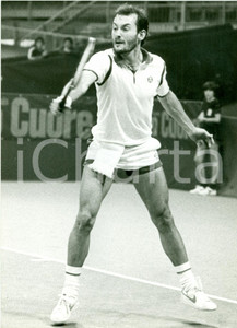 Fotografia d epoca originale 1980 ca TENNIS Ritratto campione Sandy MAYER durante un match Fotografia 1
