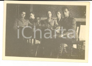 Fotografia d epoca originale 1937 CASALE MONFERRATO AL Militari al Circolo Ufficiali Foto 9x6 cm 1