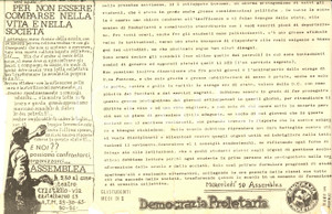 Materiale pubblicitario d’epoca 1980 MILANO DEMOCRAZIA PROLETARIA Terremoto Irpinia e piazza Fontana PROPAGANDA 1
